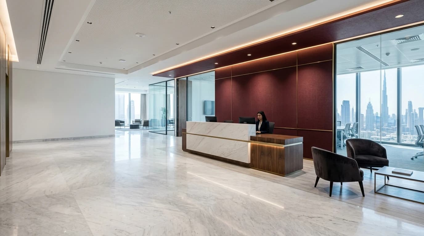 First Gulf Business Center Executive Reception Lobby in Dubai